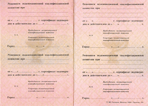 медицинский сертификат старого образца
